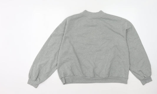 Hollister Grey Graphic Print Sweatshirt M Unisex