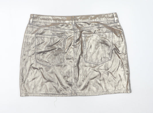 Marks and Spencer Women's Silver Mini Skirt Size 20