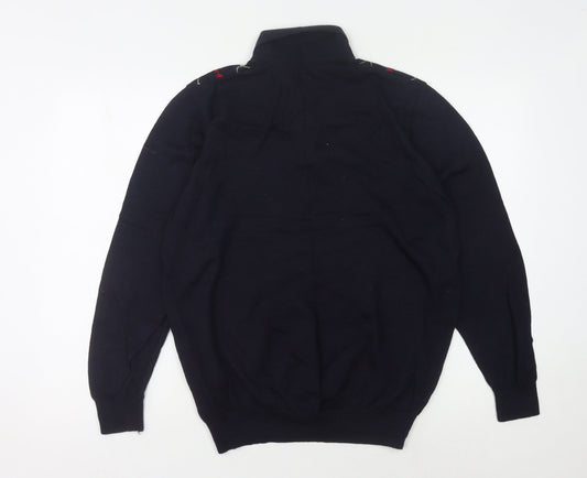 Burlington Men's Red Argyle Long Sleeve Polo Size 52