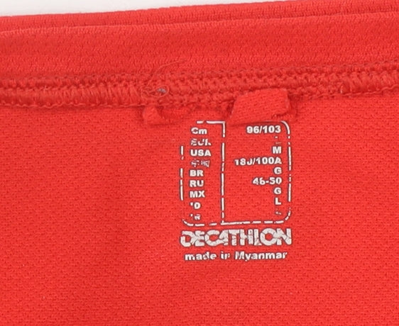 Men's Decathlon Red Running T-Shirt, Size L