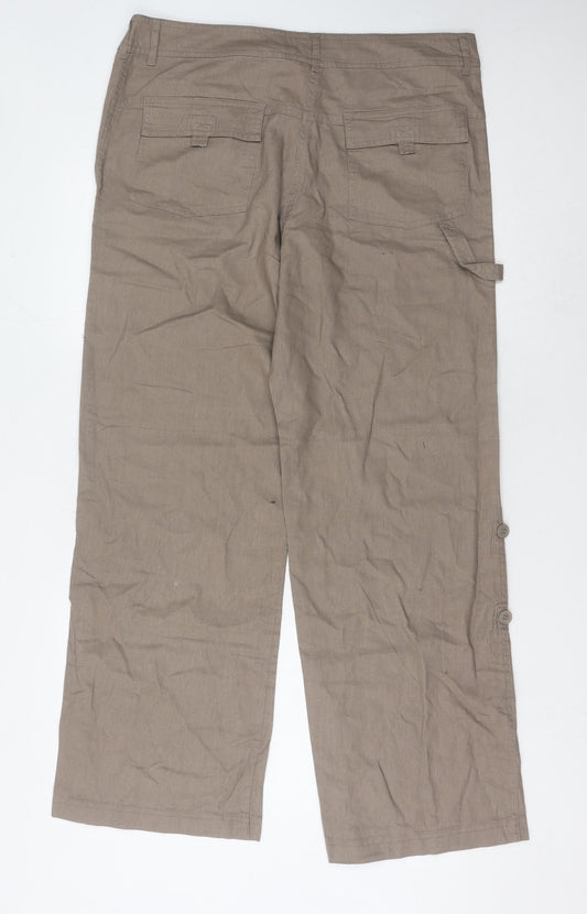 Editions Women's Brown Relaxed Trousers, Size 18