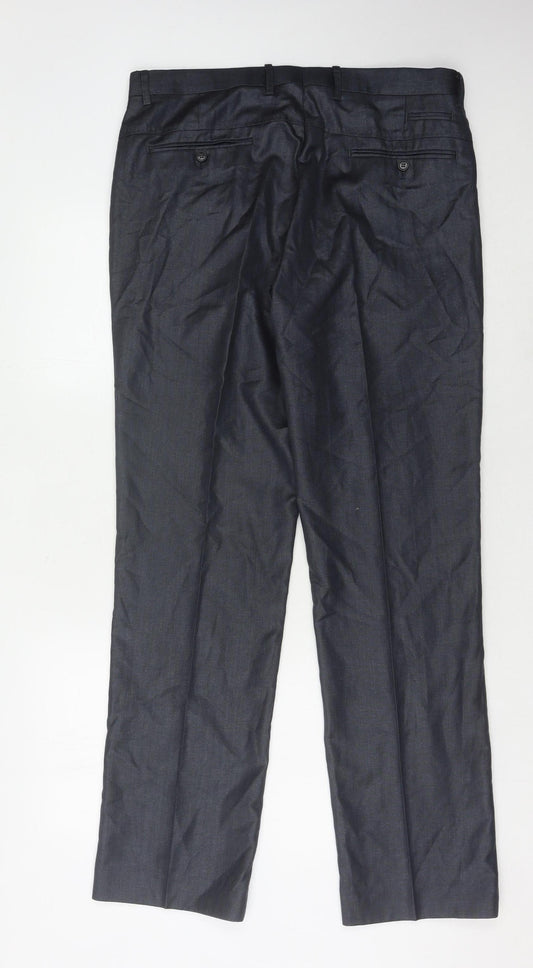 Mens UK Size 3XL Stonebridge Regular Fit Dress Pants Black Trousers