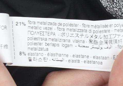 Zara Women Grey Bodysuit M Long Sleeve V-Neck