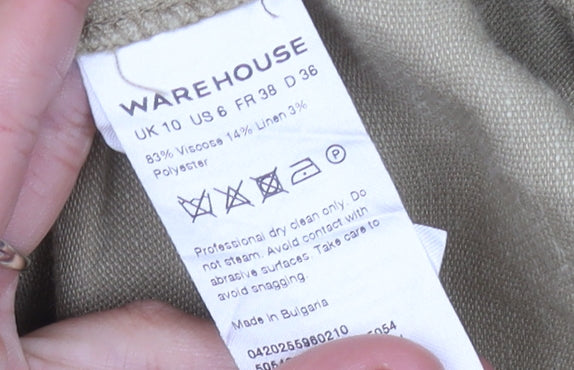 Womens UK Size 10 Warehouse Beige Overcoat