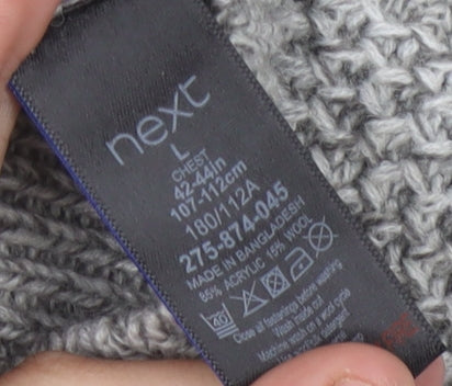 Next Men's Grey Chunky-Knit Pullover L
