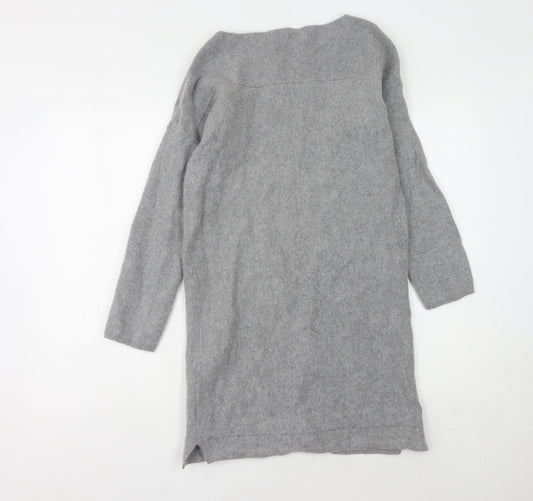 Monsoon Women's Grey Wool Knit Shift Dress M