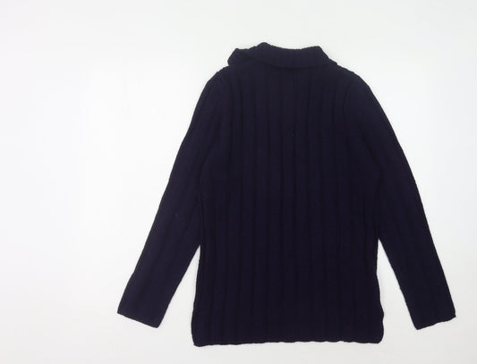 Primark Women's Blue Collared Pullover Jumper Size 10-12