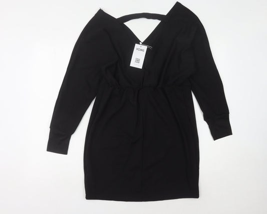 Yoins Women's Black Sheath Dress L - Elegant Classic Style