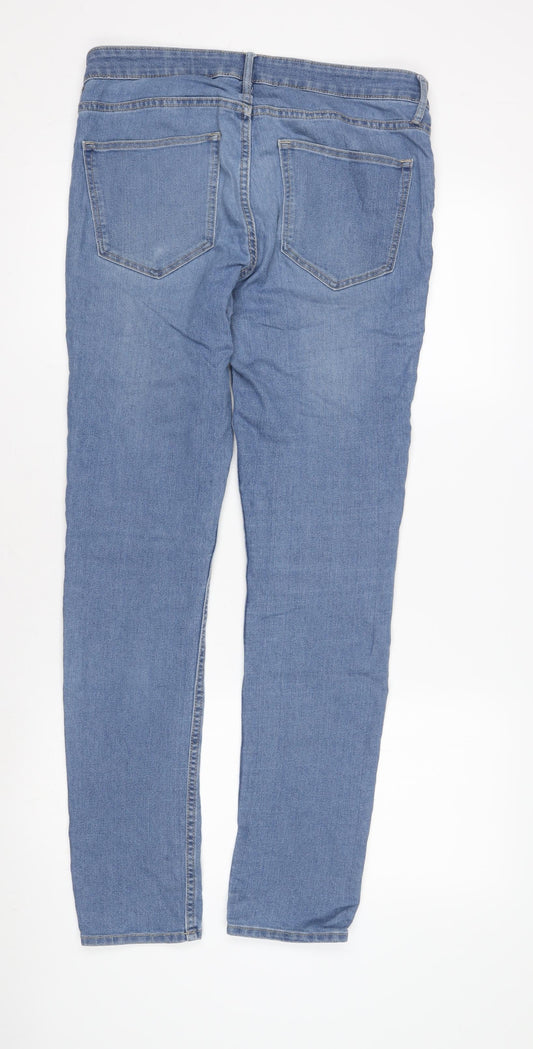 Mens UK Size 32 H&M Regular Fit Skinny Blue Jeans
