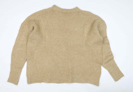 Boohoo Women's Beige Pullover Jumper, M, Chunky Knit
