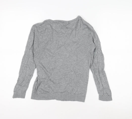 Womens UK Size 8 Divided Grey Cardigan Jumper