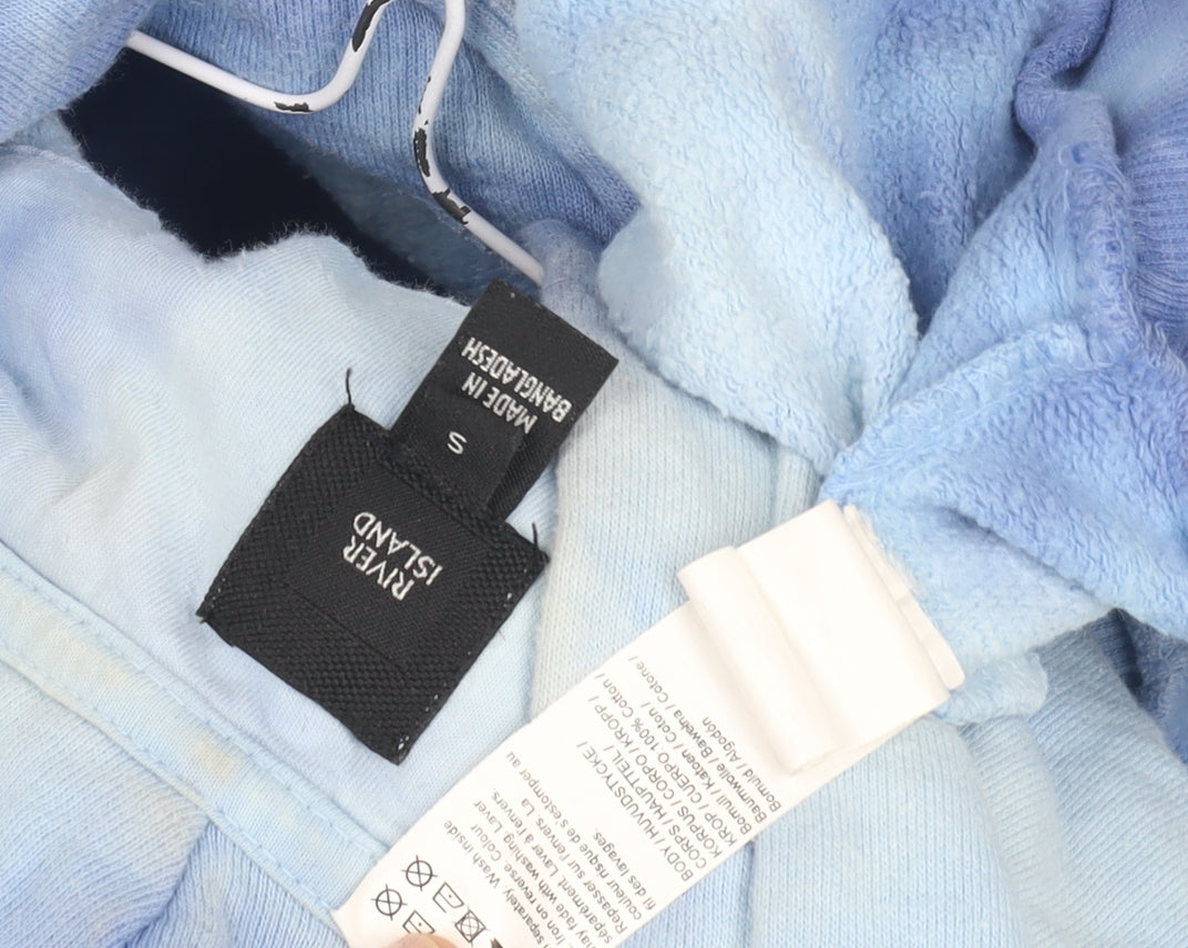Mens UK Size S River Island Blue Pullover Hoodie
