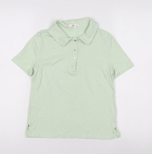 Womens UK Size XS MNG Green Basic Polo