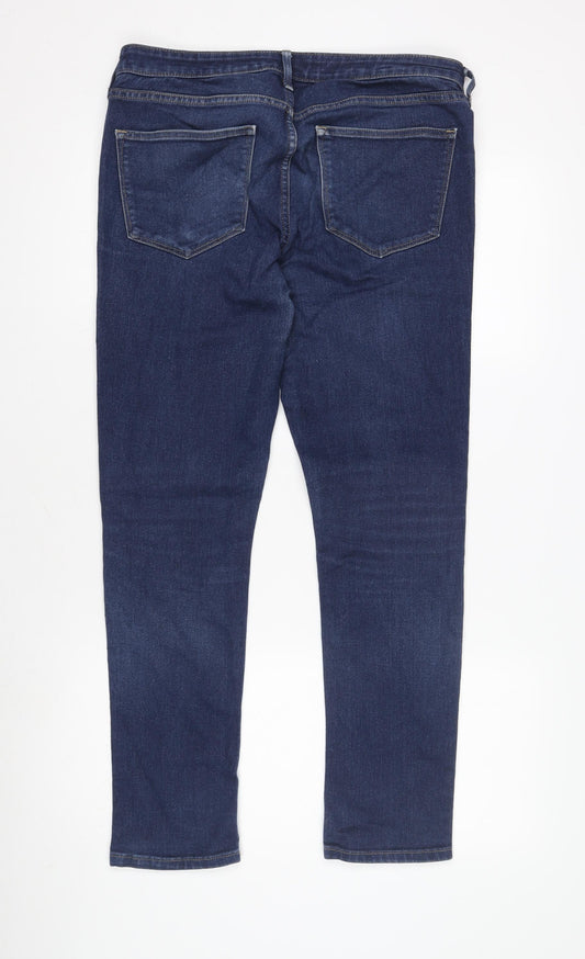 Mens UK Size 32 H&M Regular Fit Skinny Blue Jeans