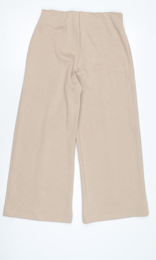 Bonmarché Women's Beige Wide-Leg Trousers Size 10
