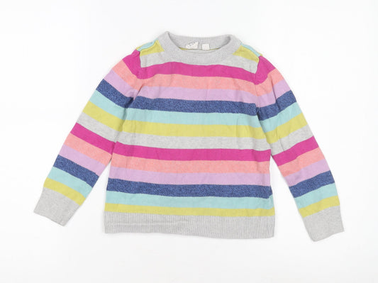 GAP Kids Multicoloured Striped Pullover Jumper S Girls
