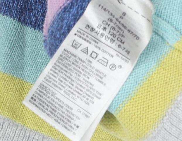 GAP Kids Multicoloured Striped Pullover Jumper S Girls