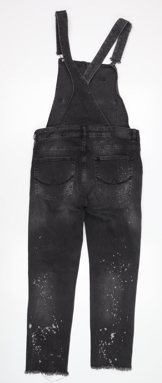 Superdry Women's Black Denim Dungarees M