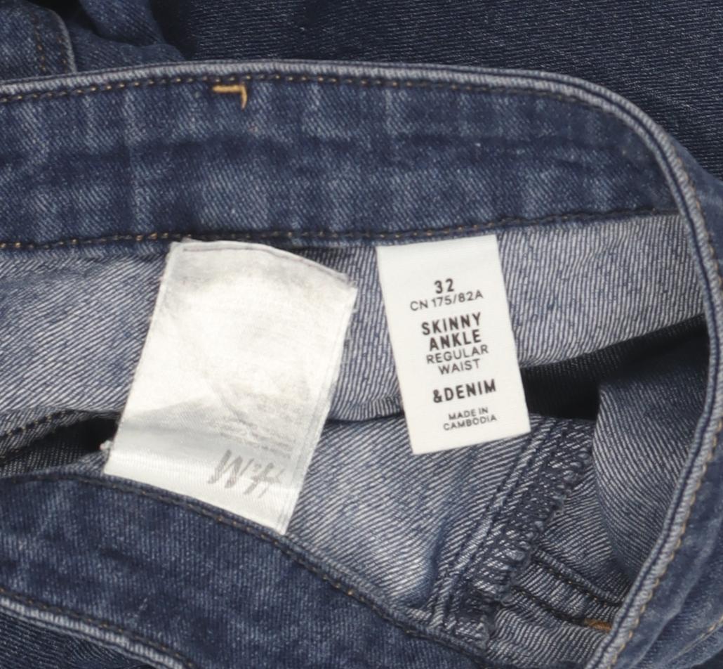 H&M Men's Blue Skinny Ankle Jeans Size 32