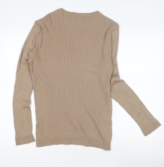 Topman Men's Beige Pullover Jumper, M, Crew Neck