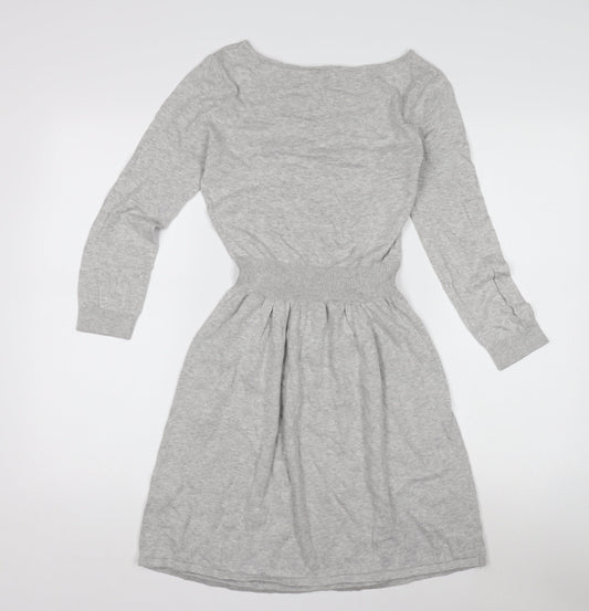 ASOS Women’s Grey Knit Dress Boat Neck Size 10