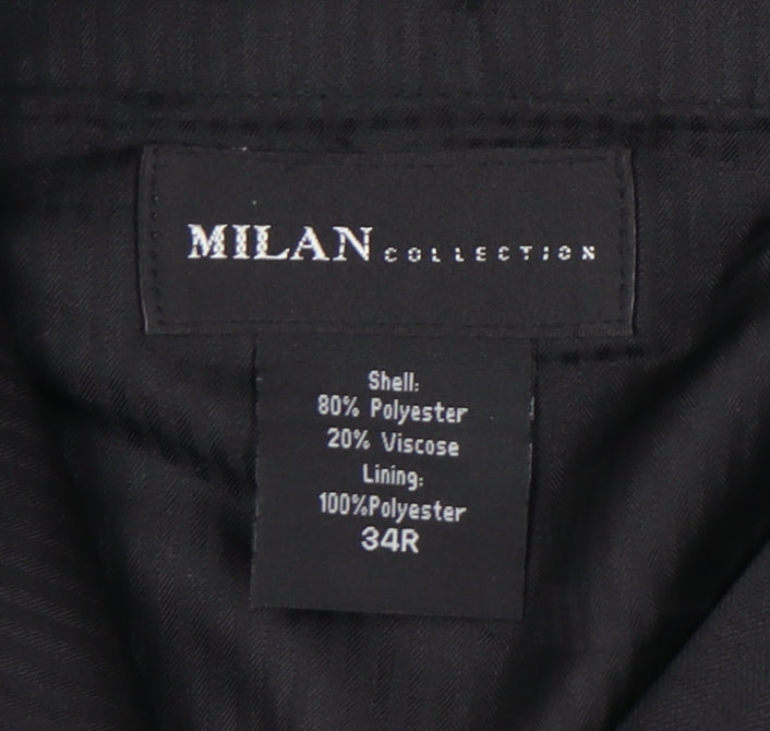 Milan Collection Men's Black Dress Trousers, Size 34