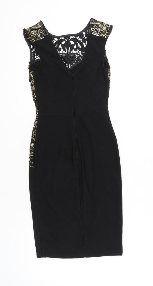 Lipsy Women's Black Sheath Dress UK 4 Party Wear