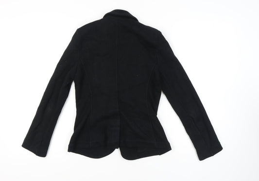 Whistles Women's Black Blazer, Size 4, Cotton, Classic Fit