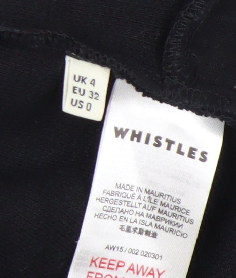 Whistles Women's Black Blazer, Size 4, Cotton, Classic Fit