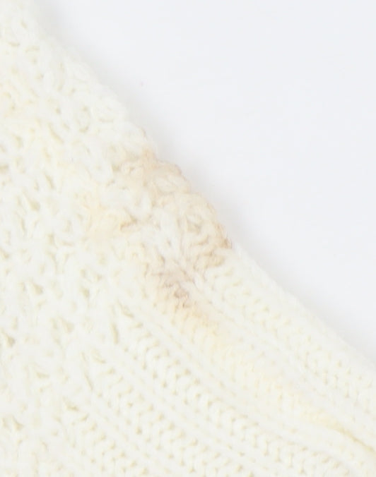 boohoo Women's White Knit Jumper Size S