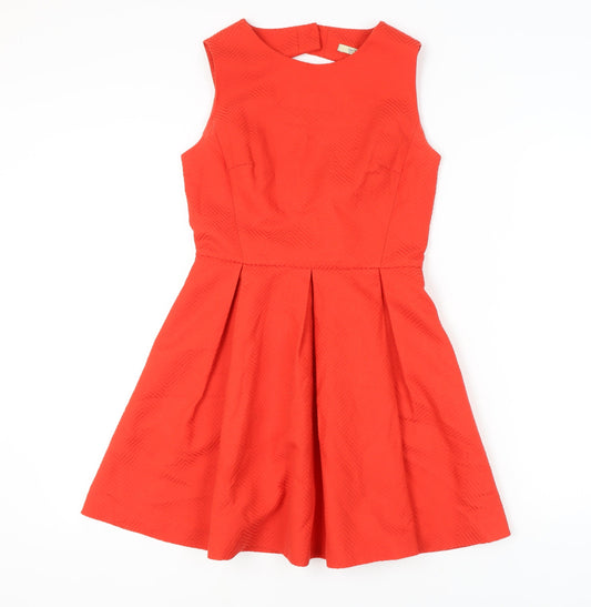 Jack Wills Women's Red Fit & Flare Dress Size 10