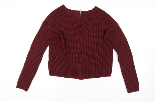 Womens UK Size 12 New Look Red Pullover Jumper