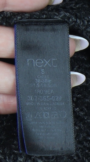 Next Men's Black Knit Jumper S Casual 1/2 Zip