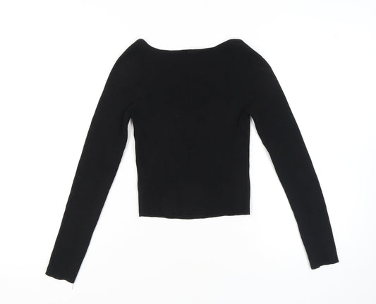 Womens UK Size S H&M Black Basic Blouse