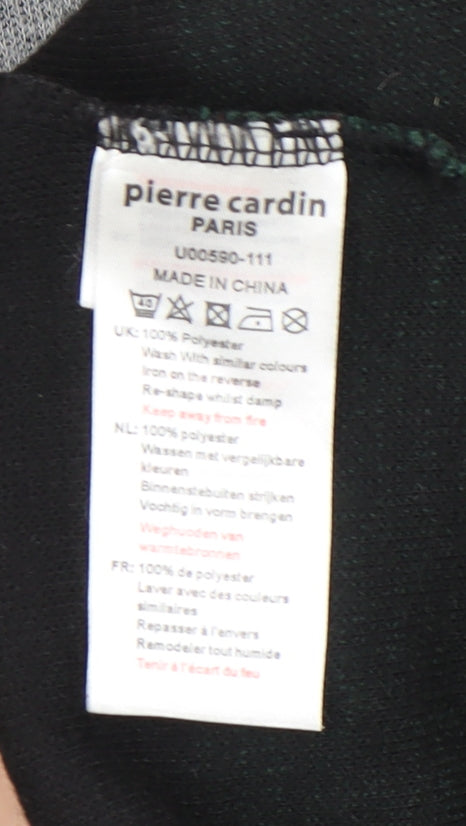 Pierre Cardin Men's Grey Striped Pullover Jumper, Size L