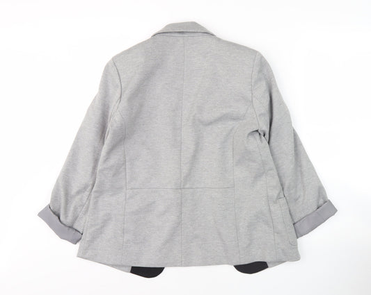 Oasis Women's Grey Blazer, Size 10, Regular Fit, Lined