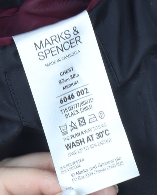 Mens UK Size 38 Marks and Spencer Regular Black Suit Jacket