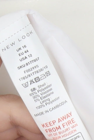 New Look Women's White Blazer Size 16