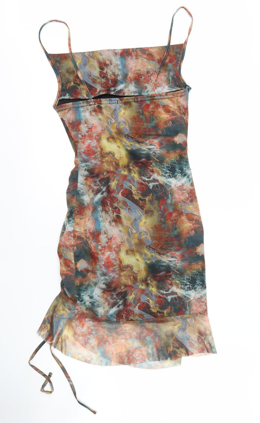 PrettyLittleThing Women's Multicoloured Slip Dress Size 10