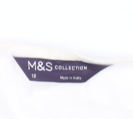 Womens UK Size 10 Marks and Spencer Ivory Wrap Blouse