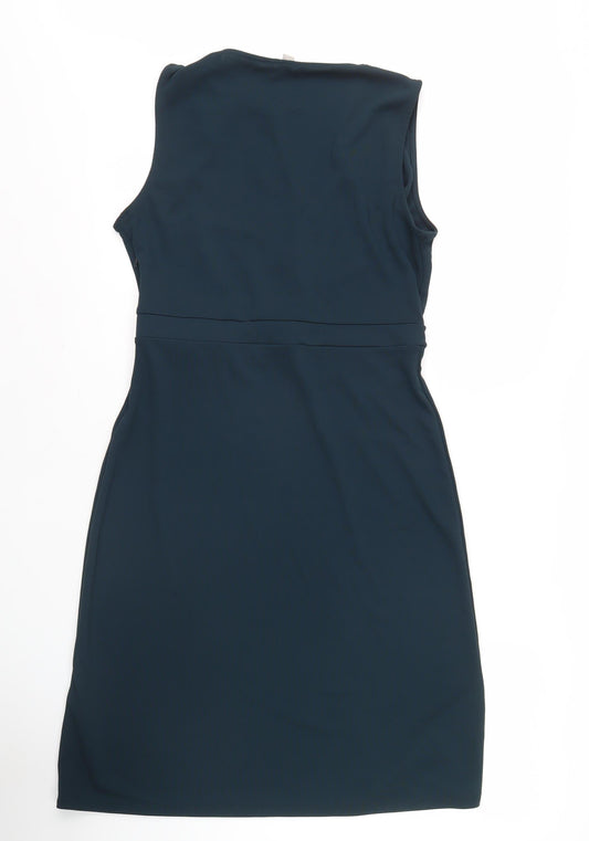 H&M Women's Blue Sleeveless Sheath Dress M