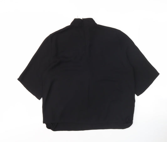 Boohoo Women's Black High Neck Blouse, Size 10