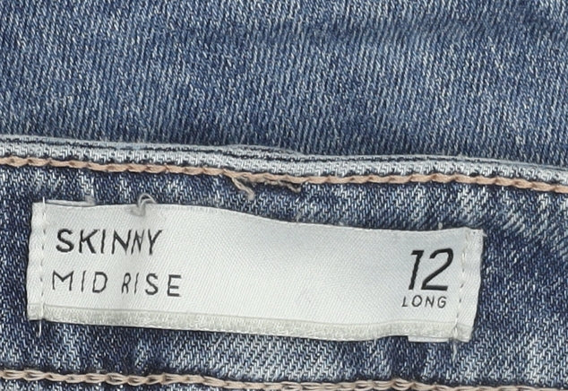 Next Women Blue Skinny Jeans UK Size 12 Long Denim