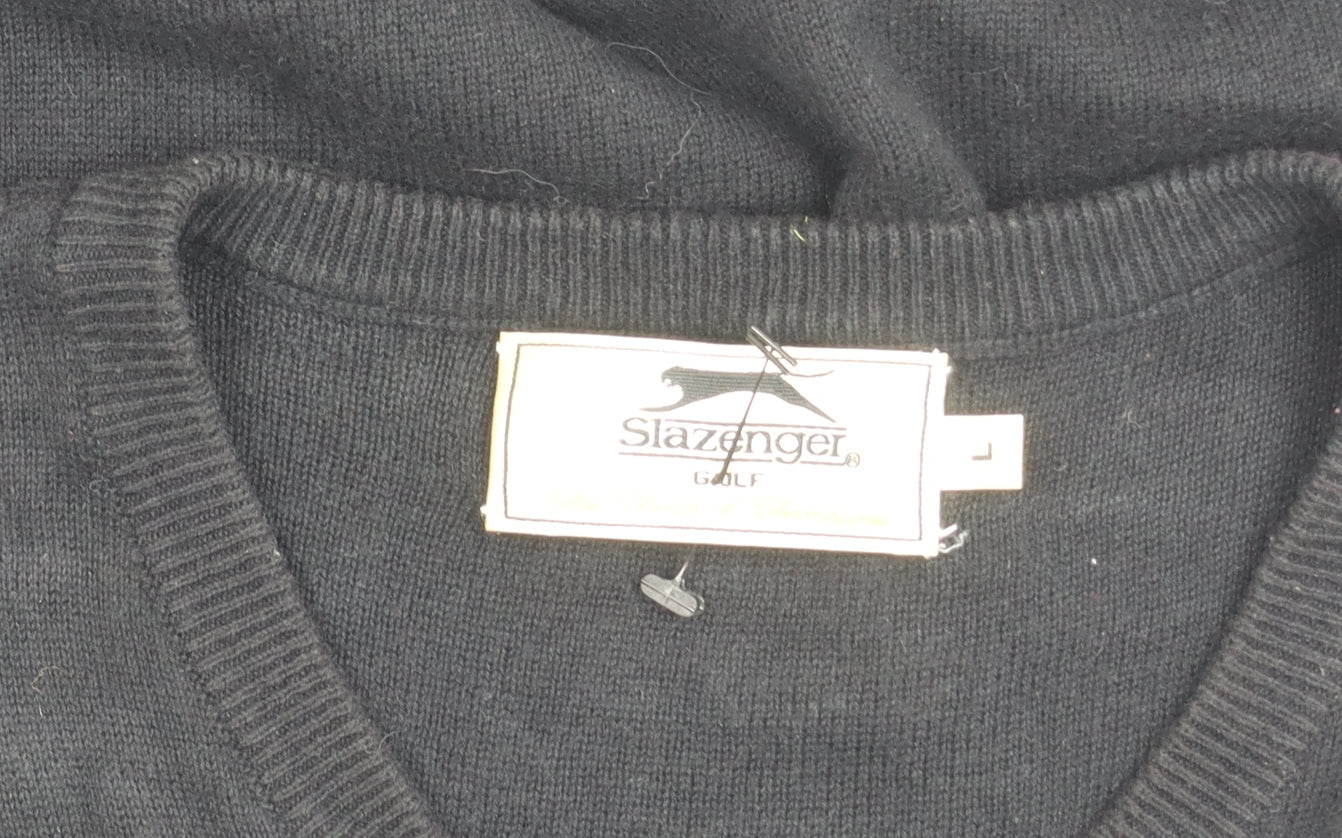 Slazenger Men's Black Knit Golf Vest L