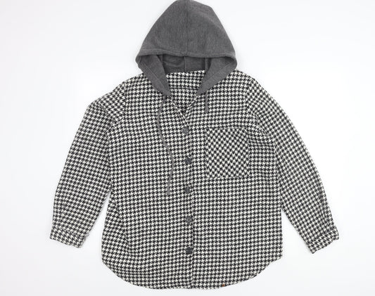 Tarzz Women's Black White Hooded Jacket Size 14
