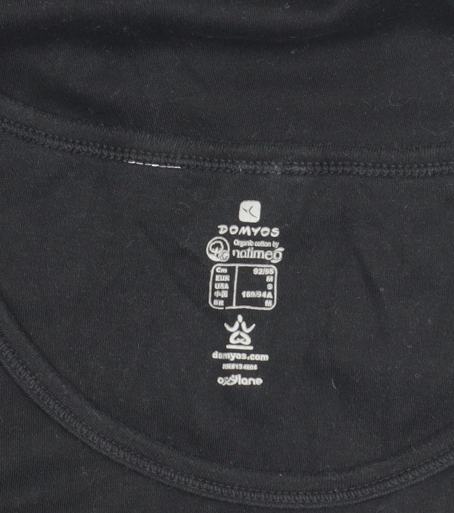 Womens UK Size M DOMYOS Black Basic T-Shirt