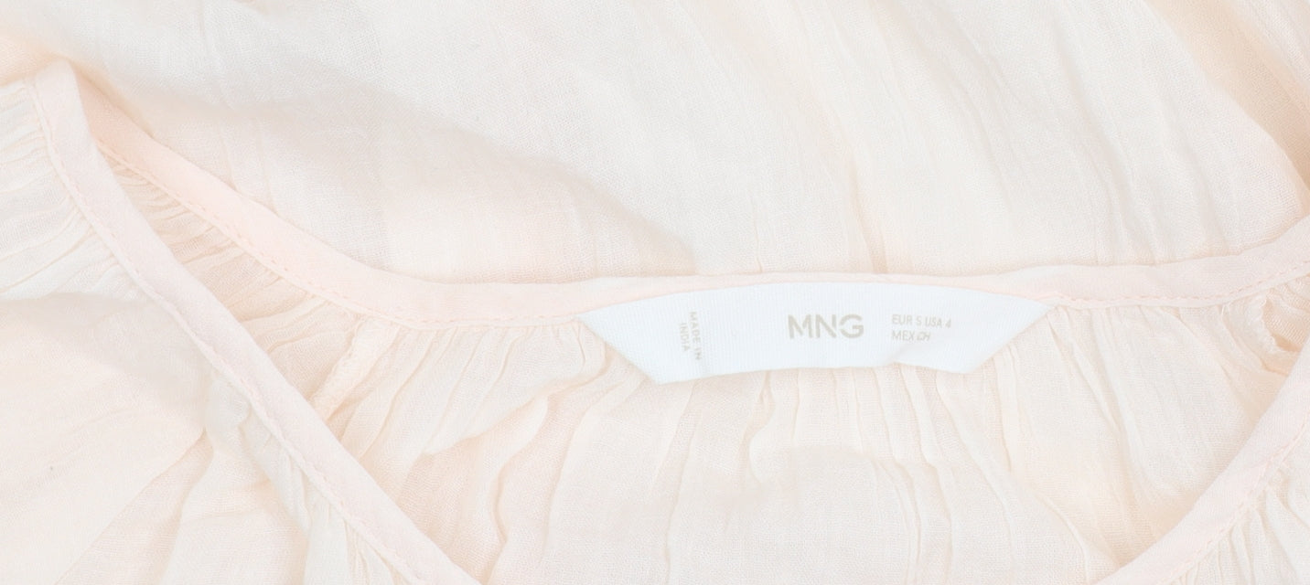 Womens UK Size S MNG Ivory Basic Blouse