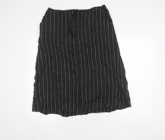EAST Women's Black Size 18 Striped Pencil Skirt