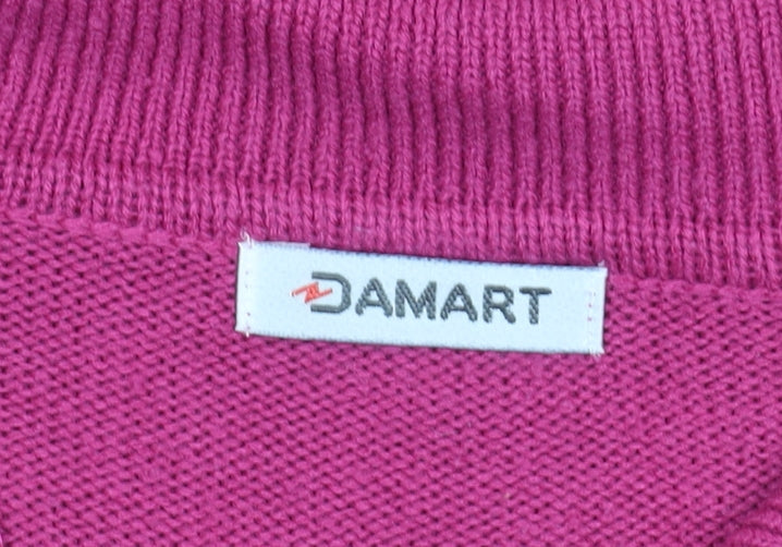 Damart Women's Pink Wool Polo Shirt, Size 14