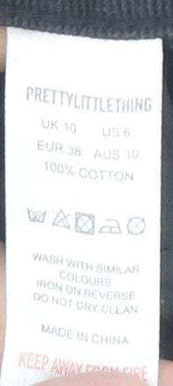 Womens UK Size 10 PRETTYLITTLETHING Straight & Pencil Denim Skirt